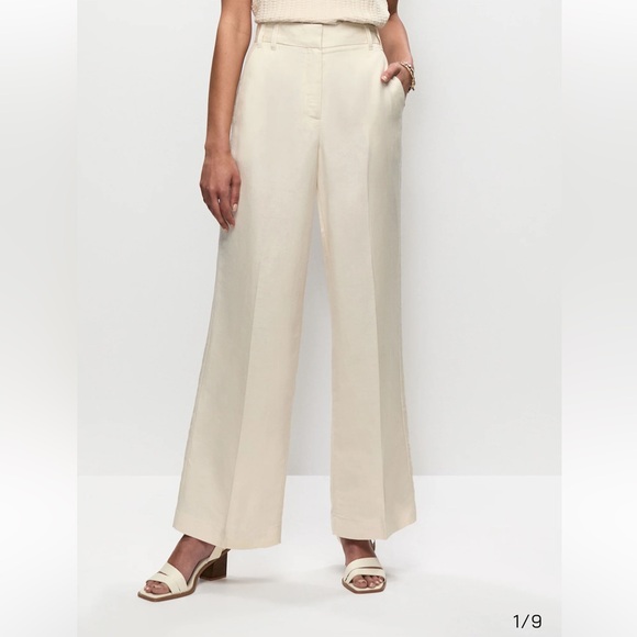 MELANIE LYNE NWT Linnen Blend Pants. Size 2 - Picture 1 of 8